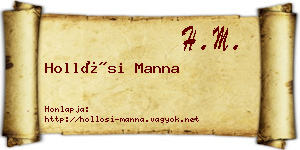 Hollósi Manna névjegykártya